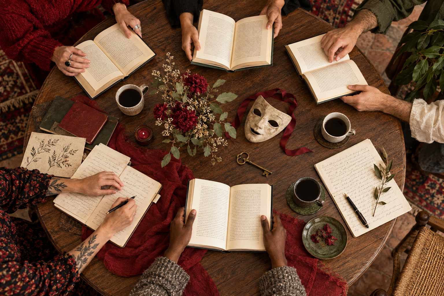 Lectura compartida y escritura colectiva como imagen de comunidad literaria.