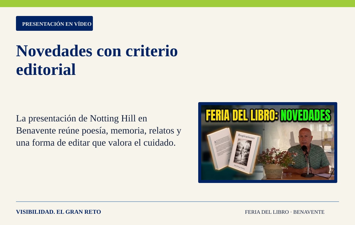 Presentación de novedades de Notting Hill en la Feria del Libro de Benavente.