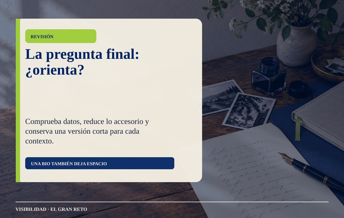 Lista de comprobación editorial para revisar una bio de autor antes de difundirla