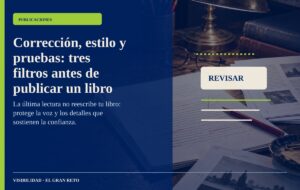 Pruebas de imprenta y manuscrito marcado en una mesa editorial.