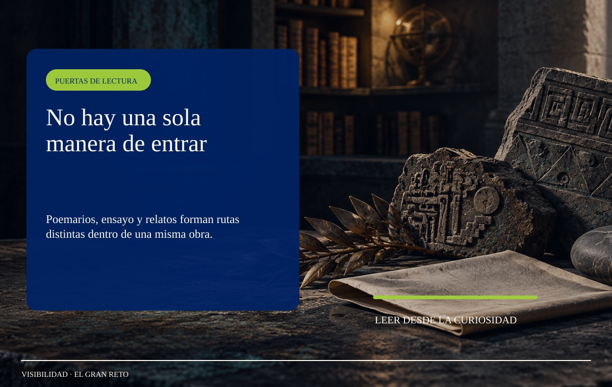 Piedra lisa, manuscrito y penumbra de biblioteca; una metáfora de la lectura atenta y de los distintos caminos de la obra de Enrique Bazako