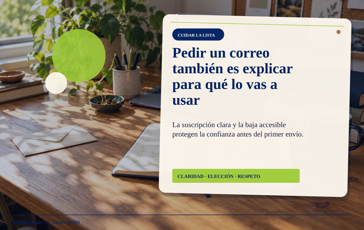 Sobre y libreta sobre una mesa de autora, símbolo de una invitación editorial cuidada