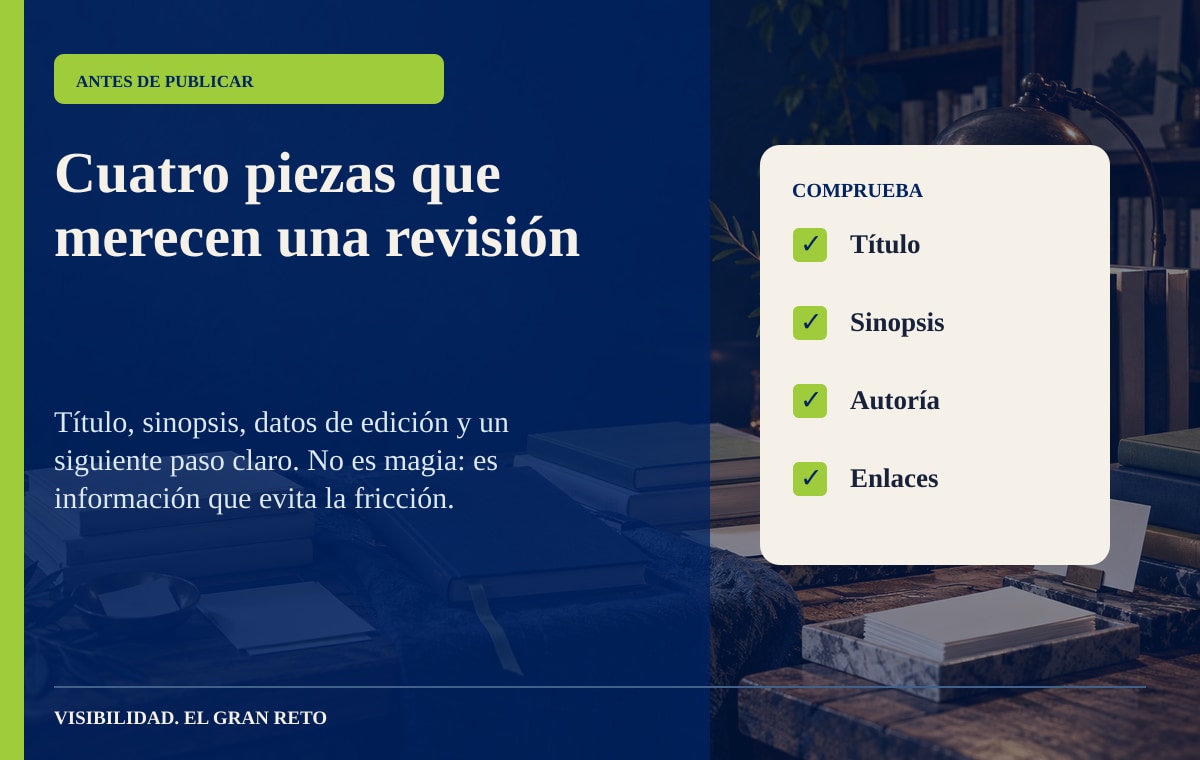 Lista de revisión para una ficha de libro
